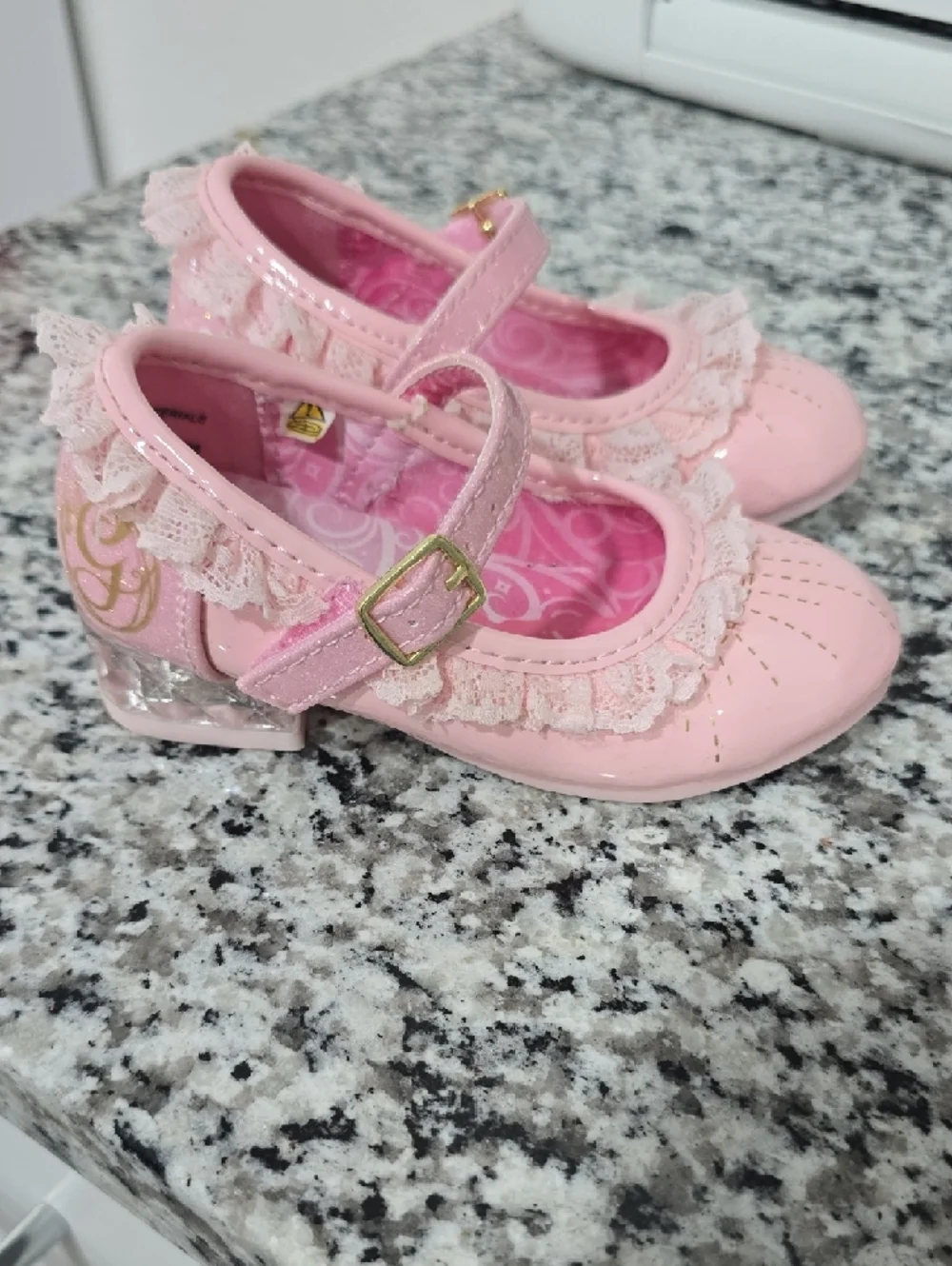 Girls Pink Lace Glenda High-Heel Shoes